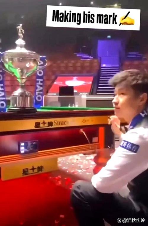 赵心童斯诺克世锦赛的夺冠球桌，已陈列在江西玉山世界台球博物馆